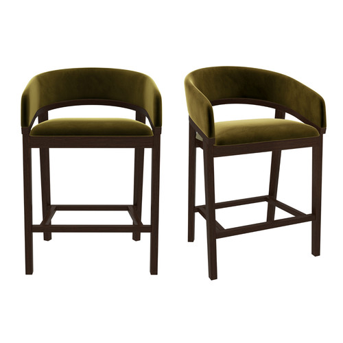 Set walnut olive - set, green
