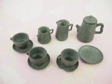 Vintage Dol Toi Dollhouse Metal Tea Set 1950s Dolls Kitchen Dining Picnic 