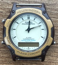 For Parts - VTG Casio Illuminator Alarm Chronograph Water 50m Resist AW-44 Japan