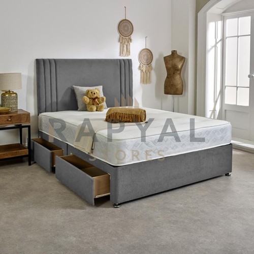 Plush divan bed set with - bed,