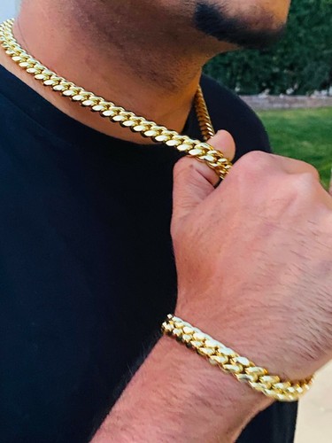Mens 14k gold finish - mens, thick