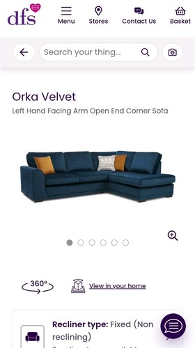 Orka blue velvet left hand - blue,