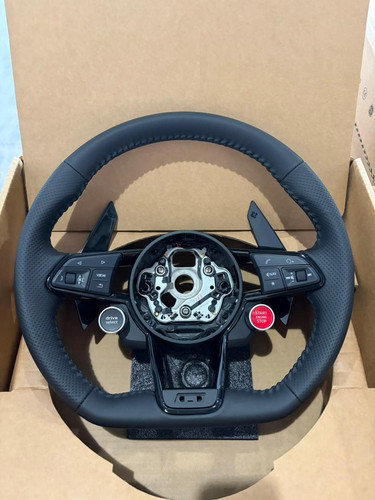 Full leather flat steering - leather,