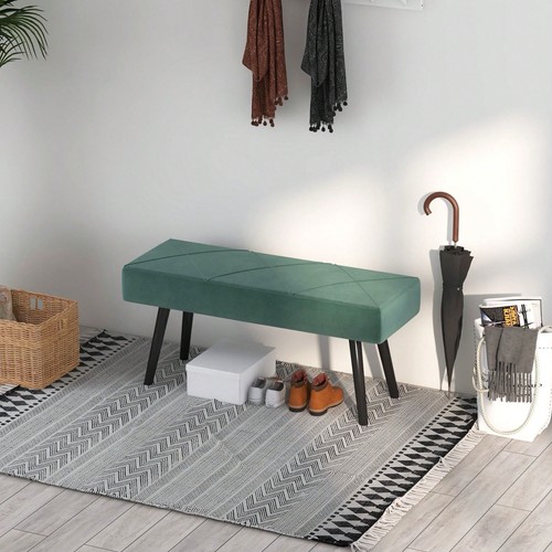 Green velvet end bed - velvet,