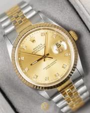 Rolex 16233 Datejust Champagne Dial 36mm Bi-Metal Jubilee 1993 Watch
