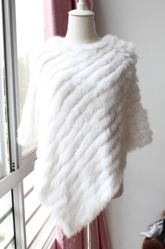 Genuine rabbit fur poncho - genuine,