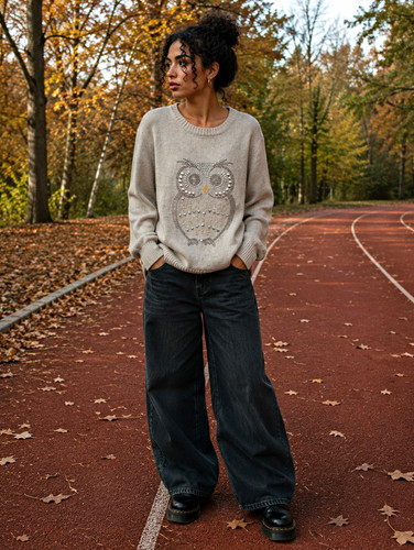 Redherring beige knit owl - redherring,