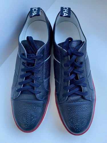 Chanel navy leather - leather, sneakers