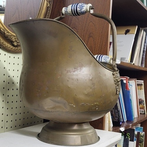 Antique brass coal - brass, bucket