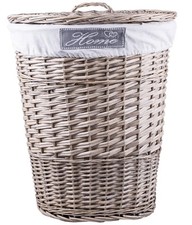 Grey Oval Matt Wicker Laundry