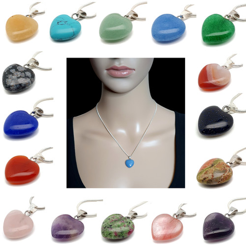 Necklace small crystal heart - crystal,