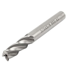 HSS Round Shank 4 Flutes End Mill Milling Cutter 9.5mmx9.5mmx30mmx70mm