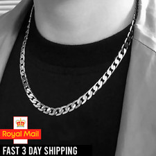 Mens Chain Necklace Silver - 9mm Thick Sterling Silver Hip Hop Cuban Curb Link