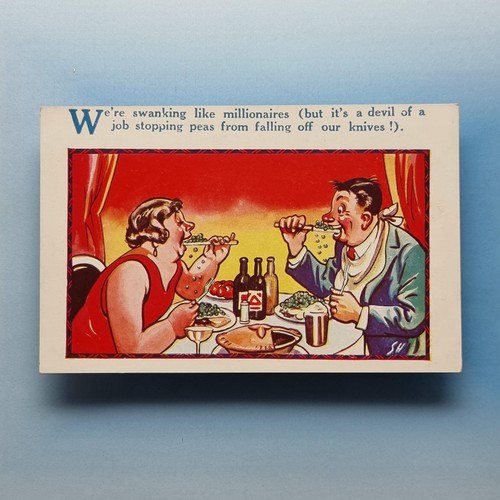 Comic postcard beer bottles - beer,