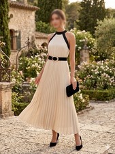 Zara Beige Midi Dress Size L