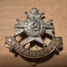 Notts & Derby Regiment, Original British Army Cap Badge. Nottingham And Derby.