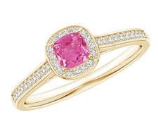 14k Solid Gold Pink Sapphire