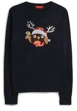 New Christmas Ladies Rindeer Sequins Knitted Jumper From Primark