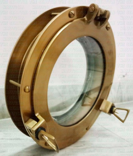 Antique brass window - 12",