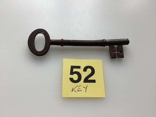 Antique large iron key - iron,