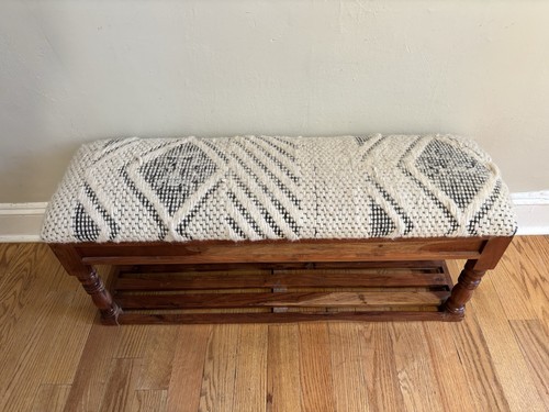 Upholstered ottoman wooden - upholstered,