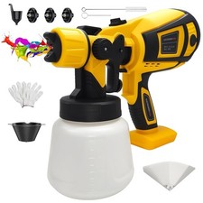 Fence Paint Sprayer Cordless HVLP 600W 3 Nozzles Patterns Dewalt 18V Compatible