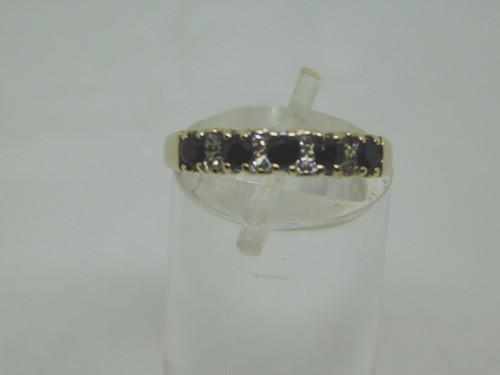 9ct gold sapphire diamond - &,