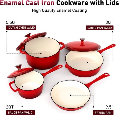Enameled cast iron - enameled, cookware