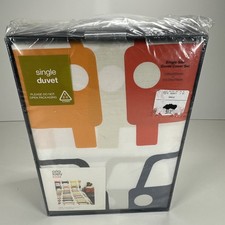 ORLA KIELY KIDS CHILDREN SINGLE DUVET COVER AND PILLOW CASE, LARGE CAR DESIGN