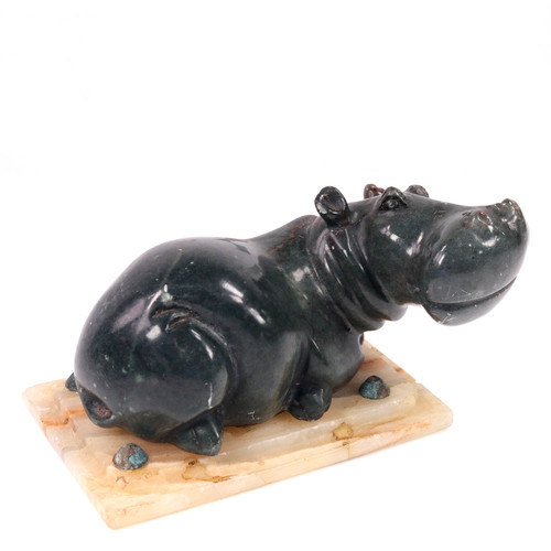 Chinese soapstone hippopotamus - soapstone,