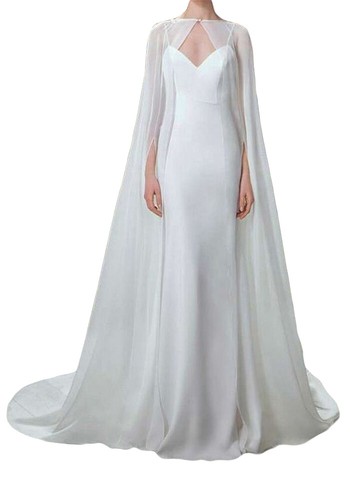 Wedding bridal cape white - bridal,