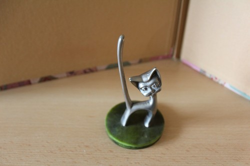 Silver plated cat - cat, holder