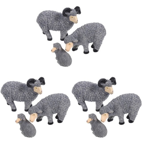 Grey resin miniature sheep - grey,
