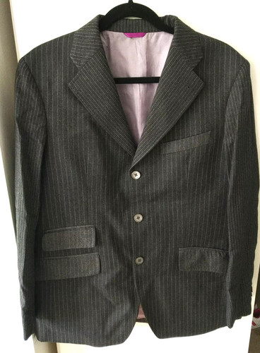 Grey striped 100 - %, blazer