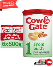 Cow & Gate 1 First Infant Baby Milk Powder Formula, from Birth, 800g (Pack of 6)