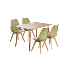 Jamie Dining Set with 4 Jamie Dining Chairs & Halo Wooden Table ✅ Color Options