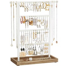 Earring Holder Display Rack 4-Tier Jewelry Organizer Stand For Studs Necklaces