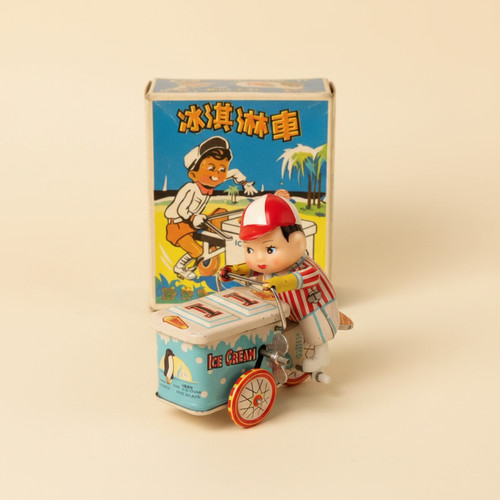 Vintage tin ice cream vendor - ice,
