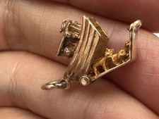 Vintage 9ct Gold Hinged Noah’s Ark Charm c.1958 Opens.