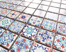 Moroccan Classic Multi Colour Ceramic Square Mosaic Wall Tiles Turkish 30 x 30cm