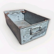 Vintage industrial storage box - storage,