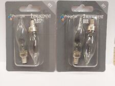 Premier RF7, 2 x Packs of 2 Clear Spare Christmas Flicker Light Bulbs, E10 mes 
