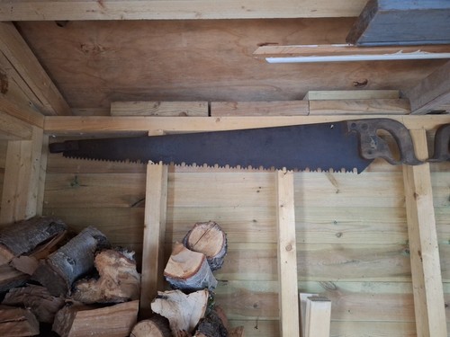 Vintage wooden handsaw - wooden,