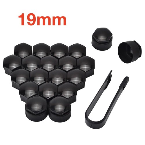 20x 19mm gloss black - black, alloy