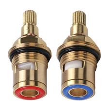 2x Ceramic Tap Cartridge Valve Insert 1/2" 20T Quarter Turn Kitchen Repair