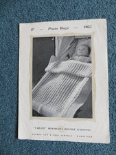 Vintage Knitting Pattern for two pram rugs - Target 1085
