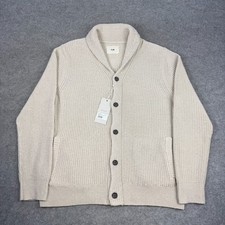 Folk Cardigan Mens Large Beige