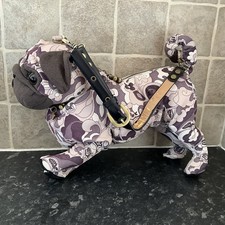 FuzzyNation Fuzzy Couture neutral brown paisley pug dog bag handbag 