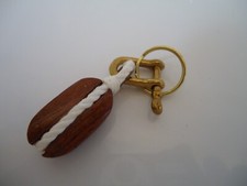Ships Rope Block key Ring Brass & Wood  - Nautical Boat Royal Navy Gift