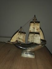 Vintage Small Sail Ship Made From Horn